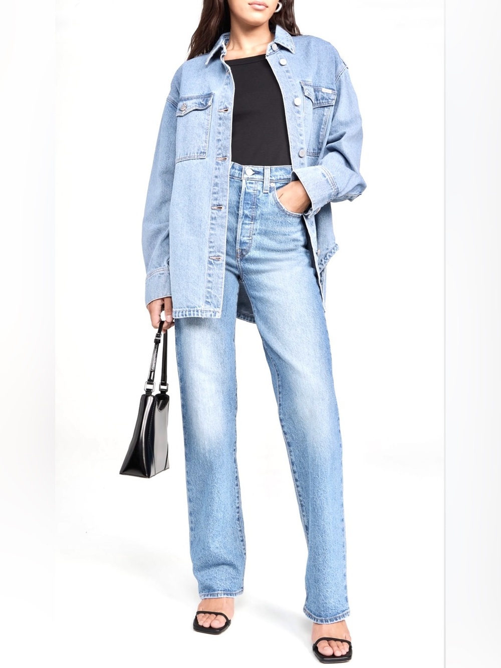 Levi’s Ribcage straight ankle Light Blue High-Rise Straight Leg Jeans 24